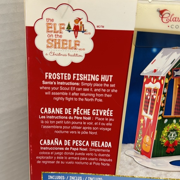 Elf on the Shelf Frosted Fishing Hut + Fishing Vest, Fishing Pole, Hook & Fish - Picture 3 of 4